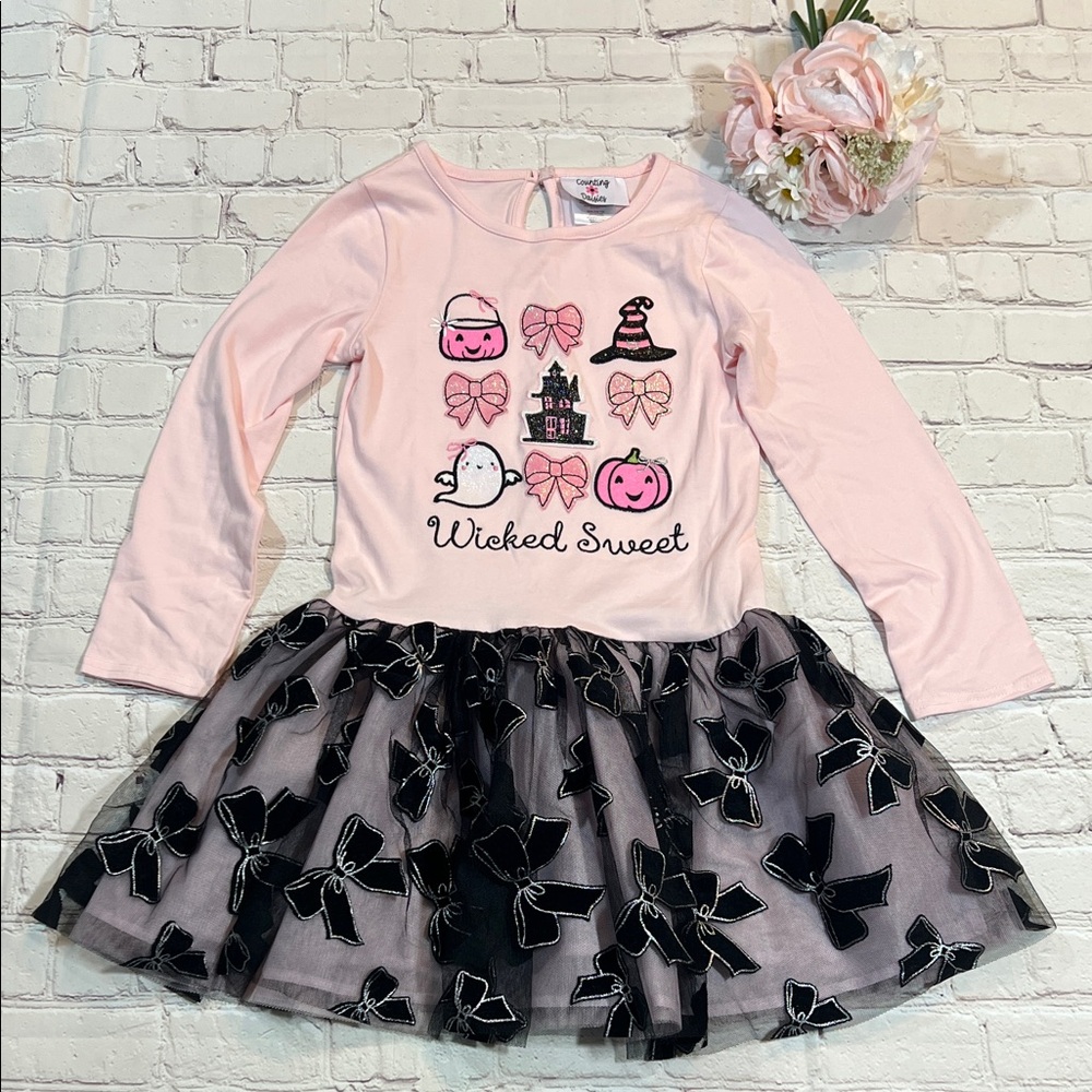 🌸 NWOT Pink Bow Halloween “Wicked Sweet” Dress